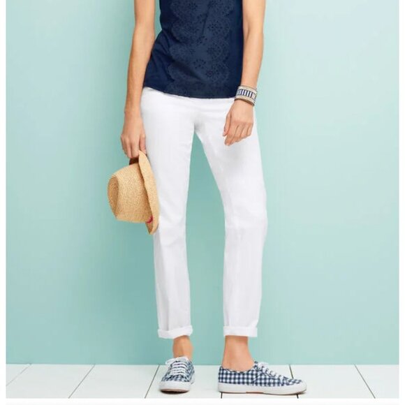 Talbots Women Weekend Chino Navy Blue Pink Polka Dot Relaxed Fit Size 10 - Picture 13 of 13